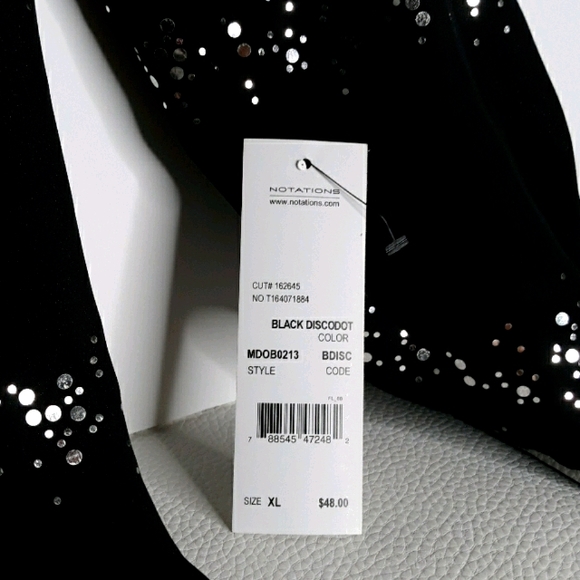 Notations Black Sequin Embellished Long Sleeve Buttons up Blouse - Picture 6 of 7